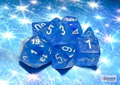 Polyhedral 7-Dice Set CHX27586 - Borealis Sky Blue/White Luminary